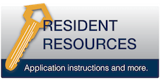 Resident Resources Application instructions and more Banner with Button